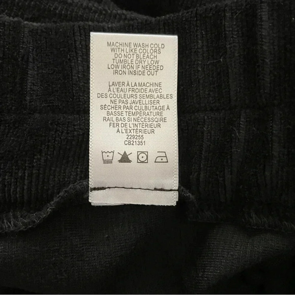 Celestial Blue Black Corduroy Ribbon Detail High Rise Loose Leg Pant Women’s Med - Picture 11 of 12